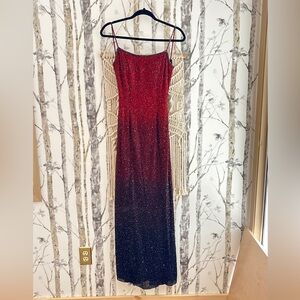 Glamorous Red and Black Ombre Maxi Dress